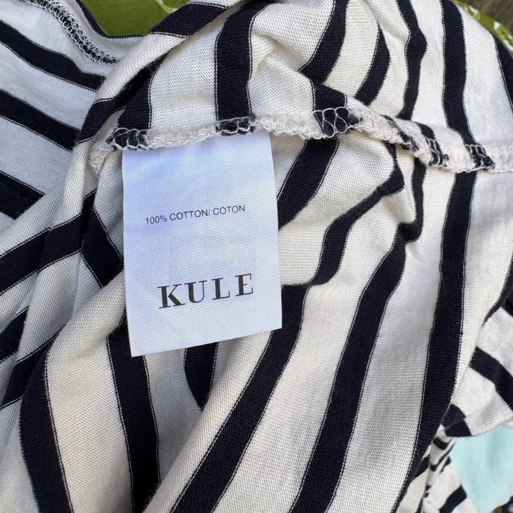 KULE navy and cream Striped Long Sleeve Tee - Picture 4 of 4